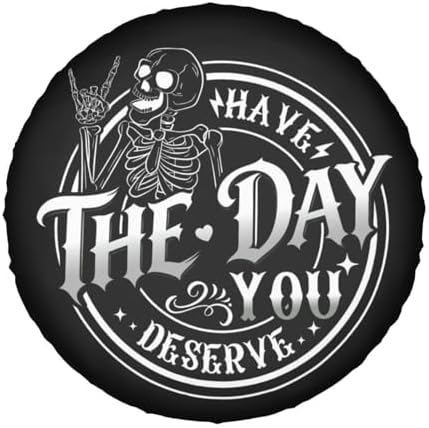 PVC Leather Spare Tire Covers for Trailers, Funny Have The Day You Deserve Rock - Image 7