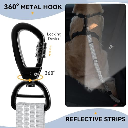 Pawaboo 2Pack Dog Seatbelt for Car, 3-in-1 Dog Car Seat Belt, Shockproof Dogs - Image 2