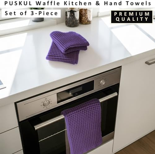 PÜSKÜL Natural 100% Turkish Cotton Waffle Kitchen and Hand Towels - Image 3