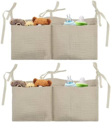 flintronic Baby Bedside Hanging Bag, Cotton Baby Bed Storage Hanging Bag by flintronic