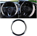 JOYCOURT 15 Inch Bling Soft Leather Car Steering Wheel Cover by JOYCOURT