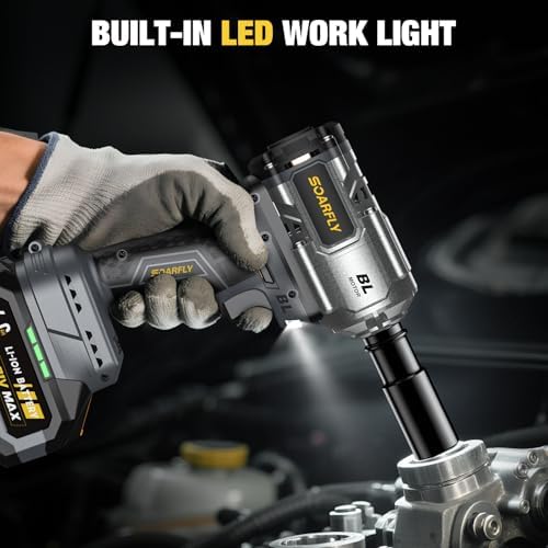 SOARFLY Cordless Impact Wrench 1/2", 900 Ft-Lbs, 2x4.0Ah Batteries - Image 5