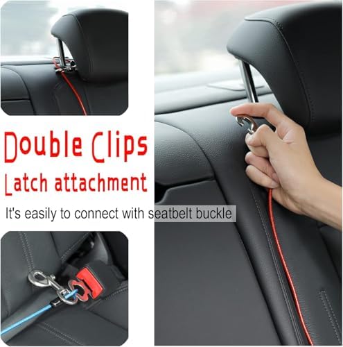 Dog Seat Belt Harness for Car, Dog Seatbelt of Coated Wire Leash Safety - Image 6