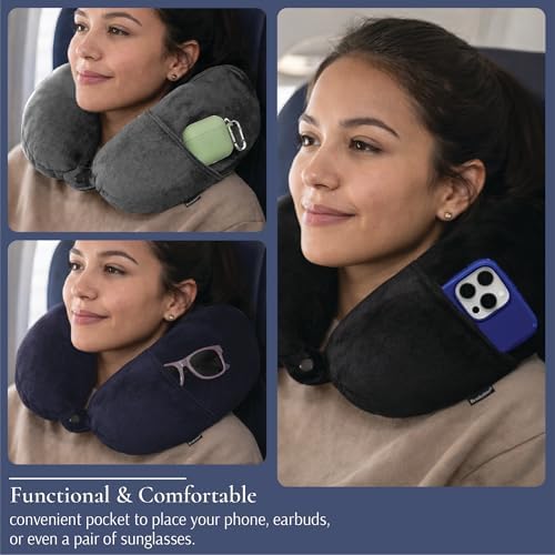 Brookstone Microbead Neck Pillow Soft Travel Pillow - Image 4