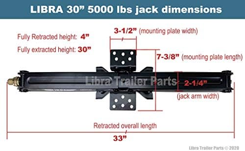 LIBRA 30" 5000lbs RV Trailer Camper Stabilizer Leveling Scissor Jacks Set 2 - Image 3