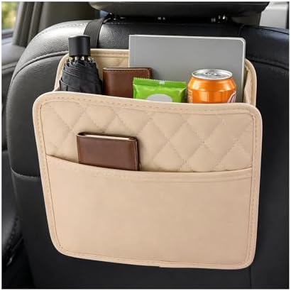Car Seat Back Organizer, Durable Leather Trash Bag Hanging Backseat Organizer by Unknown