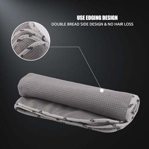 SPTA Microfiber Drying Towel, Waffle-Weave Highly Absorbent, Scratch Free - Image 3