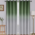 SimpleHome Sage Green to Grey White Ombre Room Darkening Curtains 84 Inch by SimpleHome