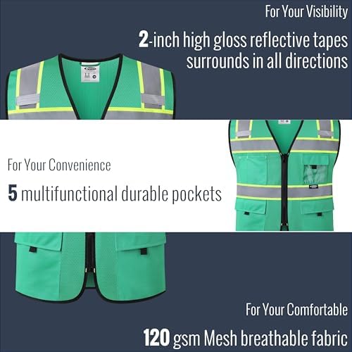 JKSafety Safety Vest for Men Women Hi Vis Relfective Vest - Image 5