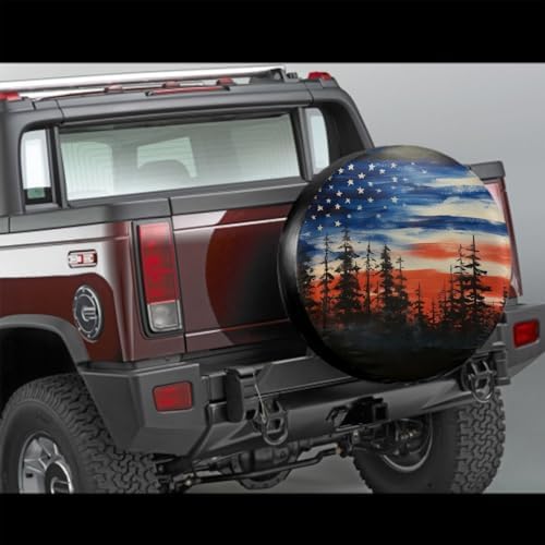 Spare Tire Cover American Flag Waterproof Dust-Proof Universal 16 Inch Wheel - Image 2