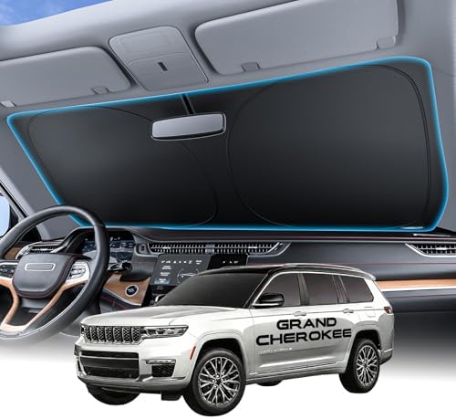 Wigoo for Jeep Grand Cherokee Windshield Sunshade, Custom Fit, Keeps Cool by wigoo