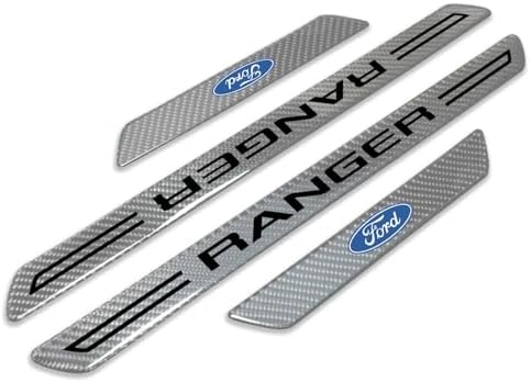 iPick Image for Ford Ranger Silver Real Carbon Fiber 4 Pcs Universal Door Sill by Unknown