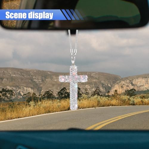 ZIMISI Bling Cross Car Hanging Ornament - Image 3