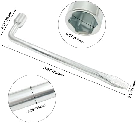 BokWin 1 Pcs Hexagon Slotted End Socket Lug Wrench L Type Tire Replacement Tool - Image 5