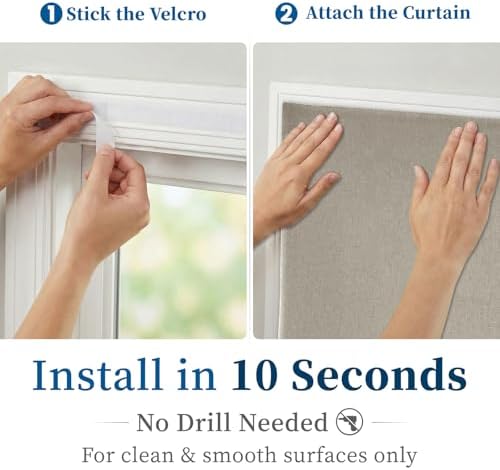 100% Blackout Self Adhesive Curtains- Stick on Curtains Shades Window Blinds - Image 3