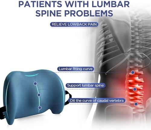 Lumbar Support Pillow for Office Chair, Memory Foam Car Back Cushion - Image 2
