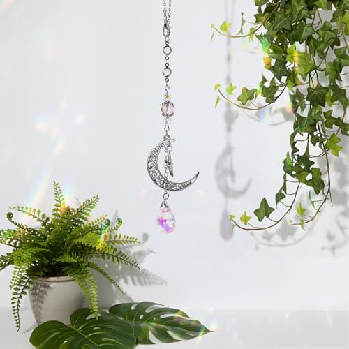Moon Crystal Suncatcher Rearview Mirror Car Charms Suncatcher - Image 3