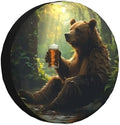 Bear Holding A Beer Mug Spare Tire Cover Weatherproof Universal Wheel by Unknown