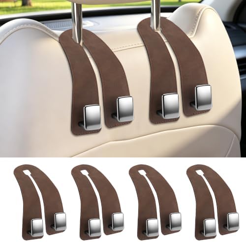 Amooca Car Headrest Hooks 4-Pack Suede Seat Organizer by Amooca