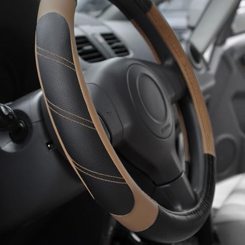 Elantrip Leather Steering Wheel Cover 14 1/2 to 15 inch Universal Padded Soft - Image 2