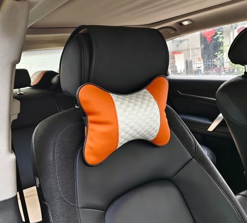 Car Neck Pillows Both Side Pu Leather 2pieces Pack Headrest Fit - Image 2