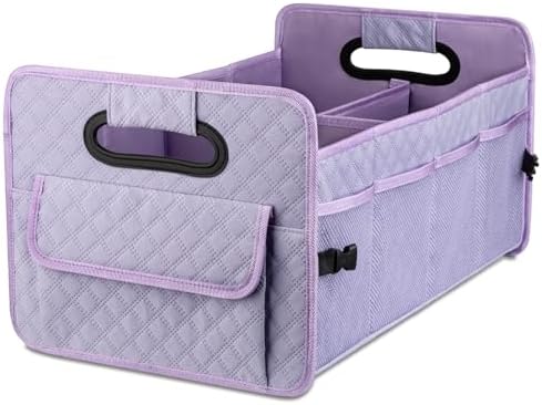 Car Trunk Organizer for SUV, Collapsible Car Storage Organizer Light Purple by JiatuA