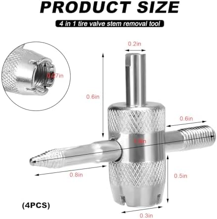 DXNQ 4PCS 4-Way Valve Core Tool Tire Valve Tools, 4-in-1 Tyre Valve Core Tool - Image 2