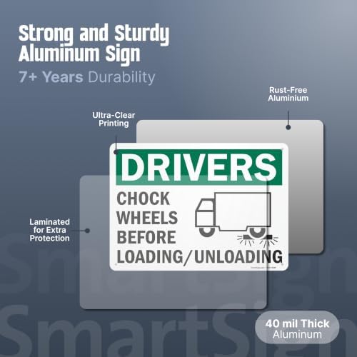 SmartSign "Drivers Chock Wheels Before Loading/Unloading" Sign | 10" x 14" - Image 5