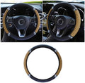 JOYCOURT 15 Inch Bling Soft Leather Car Steering Wheel Cover by JOYCOURT
