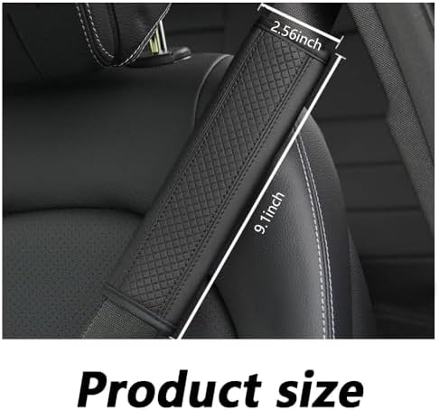 2PCS Car Seat Belt Cover Pad, Breathable Leather Seatbelt Covers - Image 2