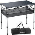 Anbte 34.2” Tall Folding Camping Table, Aluminum Portable, 39” X 20” by Anbte
