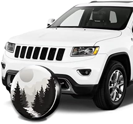 Abstract Moon Spare Tire Cover Mountain Tree Waterproof Dust-Proof 14 Inch - Image 4