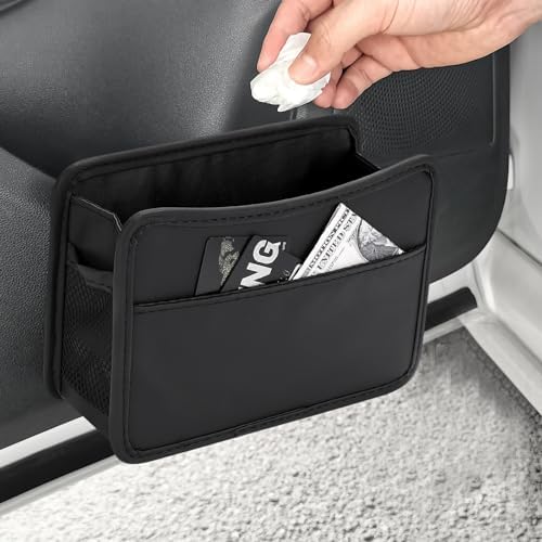 Accmor Collapsible Car Trash Can, Leather Vehicle Garbage Organizer Bin Holder - Image 7
