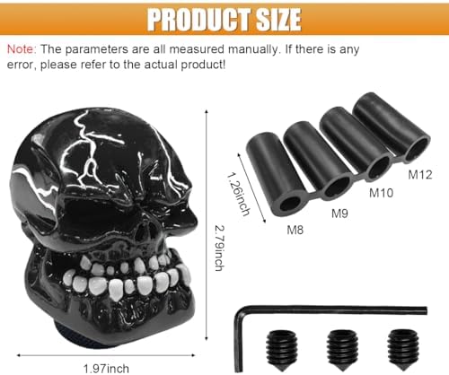 Skull Car Gear Shift Knob, Resin Shifter Lever Handle - Image 2