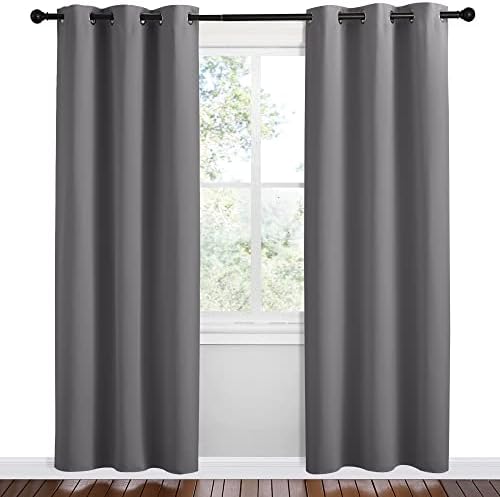 NICETOWN Grey Blackout Grommet Curtains - Image 2