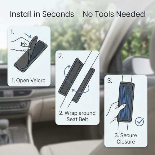 JDDRY 2PC Car Seat Belt Covers Pads, Seat Strap Pads, Royal Blue - Image 6