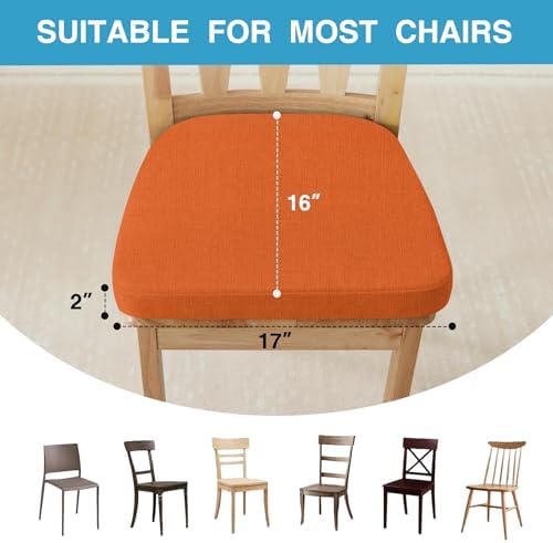 IASEAHK Chair Cushions for Dining Chairs Set of 4, Non Slip Kitchen Chair Pads - Image 4