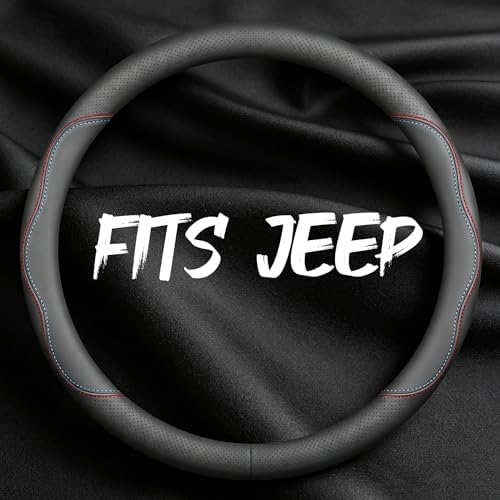 Leather Car Steering Wheel Cover, Breathable Laser-Perforated, Premium Texture by TRROCC