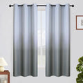 SimpleHome Ombre Gradient Grey White to Gray Curtains by SimpleHome