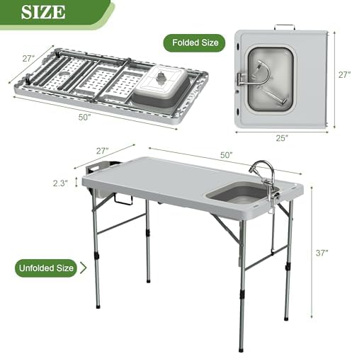Foldable Fish Cleaning Table, Portable Camping Table - Image 2