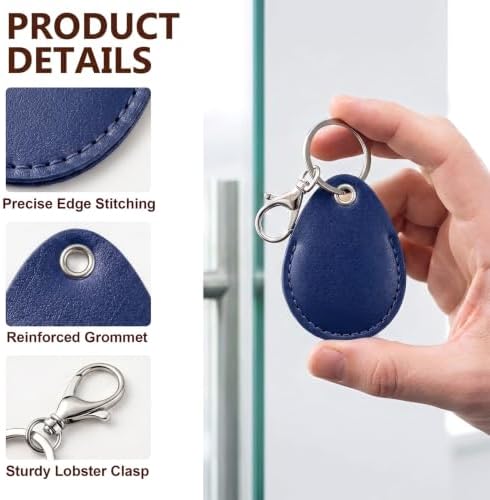 PAGOW 2.3x1.8in Key Fob Holder, PU Leather RFID Key Case Protector - Image 6