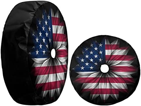 Delerain USA Flag Flower Spare Tire Cover - Image 3