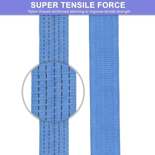4 Pack Tow Strap 2" x13' Heavy Duty Blue Nylon Recovery Hooks Emergency - Image 4