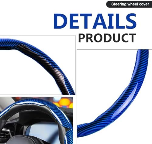 3pcs Universal Carbon Fiber Steering Wheel Cover - Image 3