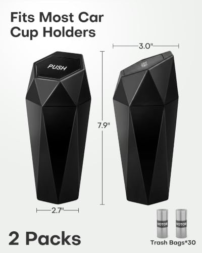 HOTOR Car Trash Can with Lid, 2 Pack - Image 4