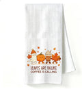 Fall Coffee Gift Kitchen Towel, Ghost Pumpkin Coffee Lover Dish Towel by Unknown