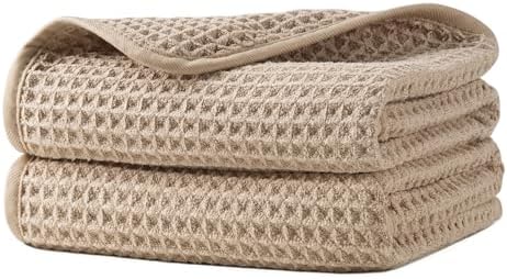 Microfiber Waffle Hand Towels, 2 Pieces, Fast Drying, Lint Free 430 GSM by Unknown