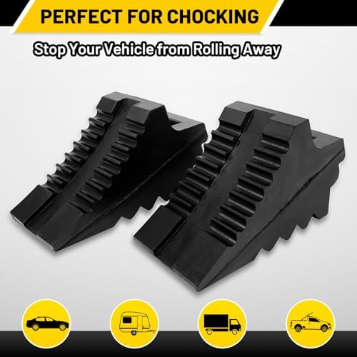 ROBLOCK Solid Rubber Wheel Chocks Heavy Duty Trailer Chock, G.V.W. Up to 4T - Image 4