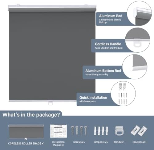 AOSKY Blackout Cordless Roller Shades - Image 7