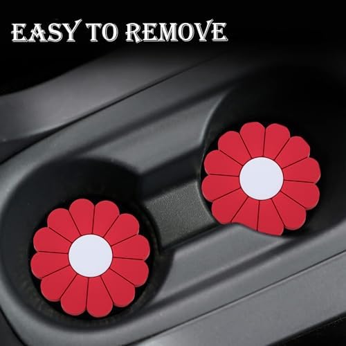 4-Pack Car Cup Holder Coaster Inserts, Daisy Shape, 2.75 Inch Non-Slip Silicone - Image 6